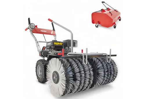 Hecht Benzin-Kehrmaschine 8680 SE mit Auffangbehälter, 80,00 cm Arbeitsbreite, (2-tlg), 6,5 PS, LED-Scheinwerfer, Elektrostarter