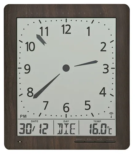 AMS Funkwanduhr in braun von AMS