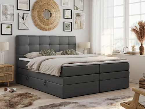 MKS MEBLE King Boxspringbett 120x200 cm mit Bettkästen und Multipocket-Matratze