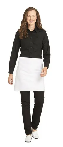 Vorbinder Schürze Kochschürze Bäckerschürze Vorstecker weiß, Baumwolle 45x80cm