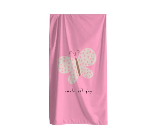 MTOnlinehandel Strandtuch Kinder • 70x140 cm • Schnelltrocknend, Baumwolle & Mikrofaser Mix (1-St), Badetuch • Weich & Saugfähig • Strand • Meer • Schmetterling