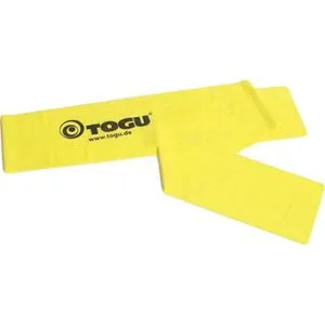 Togu Fitnessband Theragym Übungsband, leicht, 1,2 m x 12,8 cm, bis 1,4 kg Widerstand, gelb, Flachband aus Latex