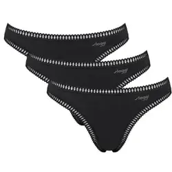 Sloggi 3P GO Crush String Schwarz Baumwolle XX-Large Damen
