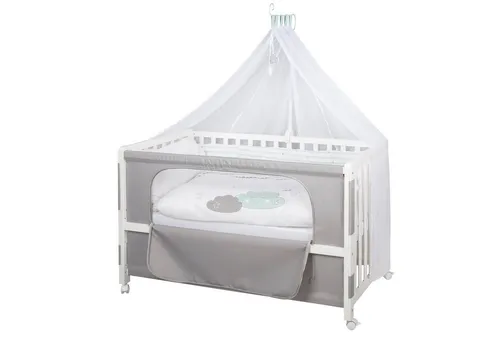 roba® Beistellbett Room Bed Woodland Buddies - Vielseitiges Beistellbett für Ihr Baby, höhenverstellbar und mit kompletter Ausstattung für Geborgenheit und Sicherheit. Ideal als Beistellbett, Kinderbett oder Juniorbett.