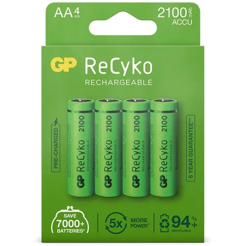 GP Recharge Universal Batterie AA Akkus 1,2 V 2100 mAh Wiederaufladbar 4 Stück