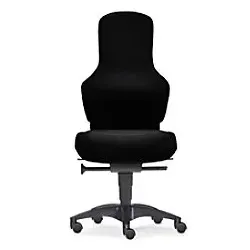 SITWELL STEIFENSAND Bürostuhl Ortholetic Balance M Schwarz mit Schulterstütze - Ergonomischer Bürostuhl für langanhaltenden Komfort. Mit verstellbarer Sitzhöhe und Synchro-Neigung bietet er optimale Unterstützung für den Rücken. Ideal für den professionellen Einsatz im Büro.