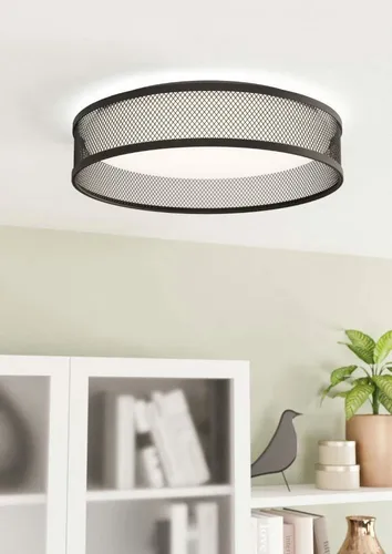 EGLO Deckenleuchte LUPPINERIA, LED Warmweiß - Moderne Deckenleuchte aus Metall in Schwarz und Kunststoff in Weiß, Ø 38,5 cm, ideal für stimmungsvolle Beleuchtung in jedem Raum.