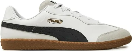 PUMA Unisex King 21 It Fußballschuh, Weiß Schwarz Gum, 45 EU - Fußballschuhe aus weichem Leder mit Veloursleder-Overlay, bieten optimalen Komfort und Ballkontrolle auf dem Platz.
