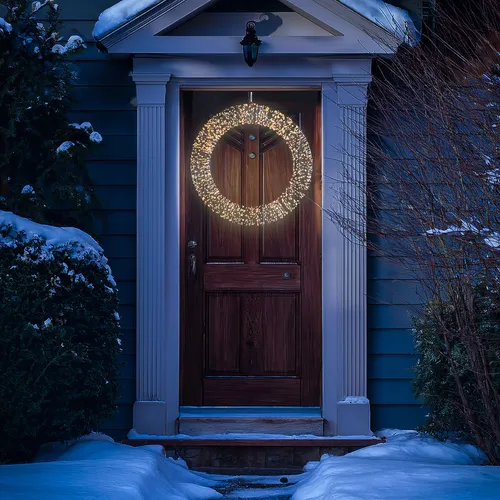 LED Kranz XL 60cm - Weihnachtskranz mit Timer für innen und außen - Schöner LED Dekokranz mit 60 cm Durchmesser, ideal für die Weihnachtszeit. Beleuchtet und mit Timer, perfekt für stimmungsvolle Akzente in jedem Raum oder Außenbereich.