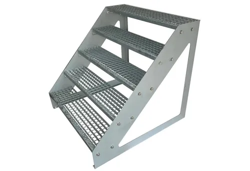 Kaminbau Mierzwa Außentreppe Premium Treppe Verzinkt Freistehend, für Geschosshöhen bis 95.00 cm, Stufen Gitterroststufen nach DIN 24531, (Höhe 95 cm, Breite wählbar aus 60, 80, 100, 120, 140 cm), Gartentreppe Stahltreppe Wetterfest Rostfrei Feuer-Verzinkt Rutschfest