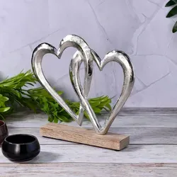 Herz Dekoaufsteller Dekoobjekt Silber Amour -7-