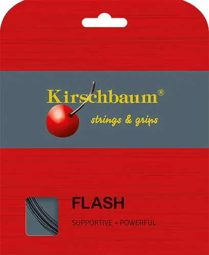 Kirschbaum Tennissaite Flash (Haltbarkeit+Power) schwarz 12m Set, Saitendicke: 1.20