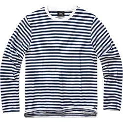 Brandit Stripe Jersey Langarmshirt, weiss-blau, Größe M für Männer