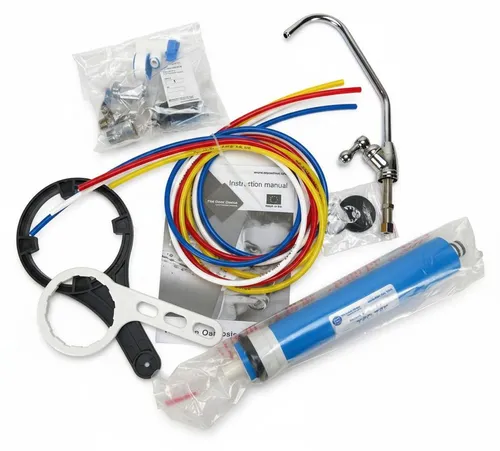 Aquafilter Umkehrosmose 5 Stufen Wasserfilteranlage - Hochwertige Umkehrosmose-Anlage mit 5 Stufen für reines Trinkwasser. Effiziente Filtration reduziert Verunreinigungen und sorgt für hervorragenden Geschmack. Ideal für den täglichen Einsatz!