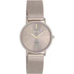 Oozoo Armbanduhr UOC20338 - Vintage Series Damen Analog-Quarzuhr - Elegante Damen Armbanduhr aus der Oozoo Vintage Series mit hochwertigem Quarzwerk und stilvollem braunem Metallarmband. Spritzwassergeschützt und ideal für den modischen Alltag.
