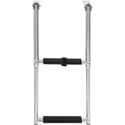 vidaXL Einstiegsleiter 2 Stufen Edelstahl - Klappbar und rutschfest - Praktische 2-Stufen Einstiegsleiter für Schwimmbecken und Boote, aus robustem Edelstahl mit rutschfesten Stufen für maximale Sicherheit und bis zu 200 kg Tragkraft.