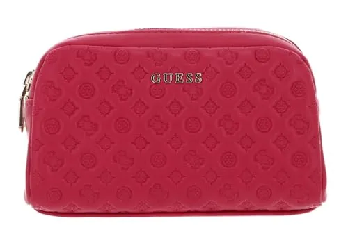 GUESS Utensilientasche Double Zip in Bright Pink - Moderne Utensilientasche mit zwei geräumigen Hauptfächern für optimale Organisation. Hergestellt aus robustem, pflegeleichtem Material, ideal für Reisen und Freizeit.