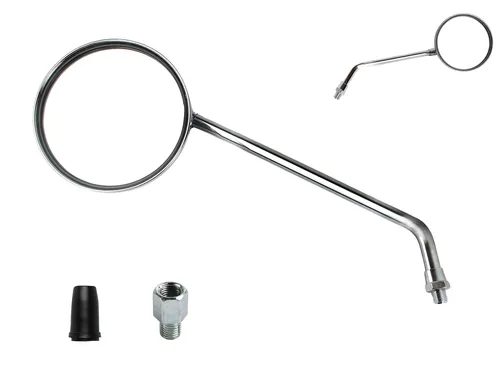 Motorrad Rückspiegel inclusive Adapter universal, mit Prüfzeichen, verchromt