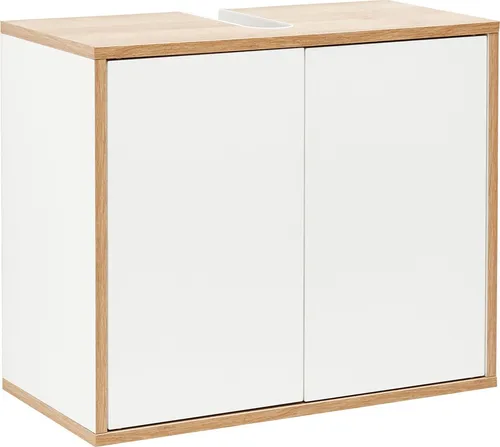 FACKELMANN Waschbeckenunterschrank FINN, Weiß - Eleganter Waschbeckenunterschrank in Weiß, ideal für stilvolle Badezimmer und bietet zusätzlichen Stauraum.