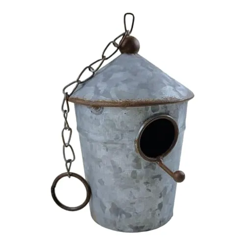 Kleiner Nistkasten für Vögel Vogelhaus aus Zink für Draußen in grau von FTWDesign