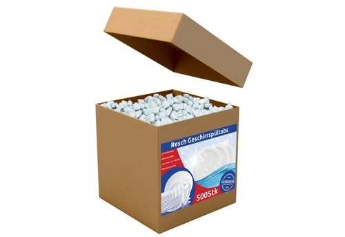 RESCH CLEANIX 500 Stk 12 in 1 Tabs Wasserlöslich Spülmaschine Spülmaschinentabs (500-St. ohne folie wasserlöslich spültabs, geschirr reinigertabs spülmaschinentabs, tabs, geschirrspültabs, geschirrreinigertabs)