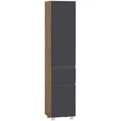 Produktbild Held Hochschrank, Grau, Eiche Wotan, Holzwerkstoff, 4 Fächer, 1 Schublade(n) Schubladen, 40x180x35 cm, Made in Germany, stehend, hängend, Badezimmer, Badezimmerschränke, Hochschränke