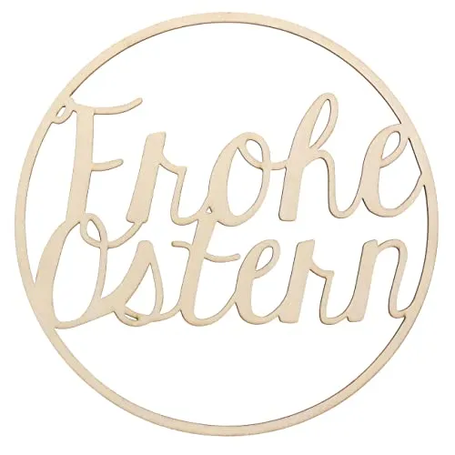 Papierdrachen Ostern Holz Ring - Osteranhänger schwarz - Wiederverwendbare Oster Dekoration 22 cm Durchmesser - Lettering - Set 1