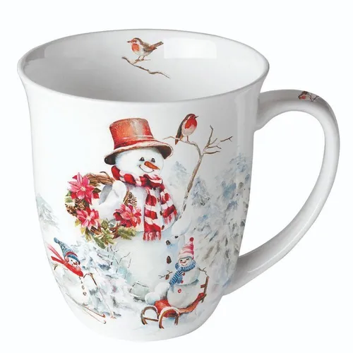 Tasse, Porzellantasse SPORTY SNOWMEN 0,4l Ambiente | Schneemann