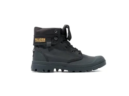 PALLADIUM BAGGY COATED Schwarz - Wanderschuhe mit umklappbarem Schaft für zwei Tragevarianten – als Stiefel oder Halbschuh. Wasserdicht und mit strapazierfähiger Gummisohle für optimalen Halt.