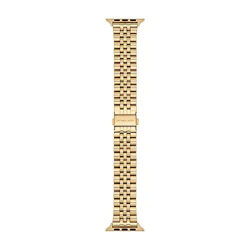 Michael Kors Armband für Apple Watch - Gold Edelstahl, 38-49 mm - Fashion Smartwatches für Damen, elegantes Design aus goldfarbenem Edelstahl, passend für alle Apple Watch Modelle von 38 bis 49 mm.