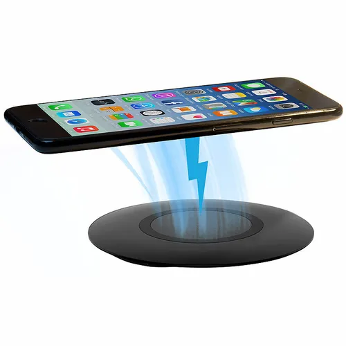 Callstel Extraflache Qi-Schnell-Ladestation, 5 - 15 W - Kabelloses Qi-Ladegerät mit induktiver Technologie, ideal für Android-Geräte, extra flach für platzsparendes Laden.