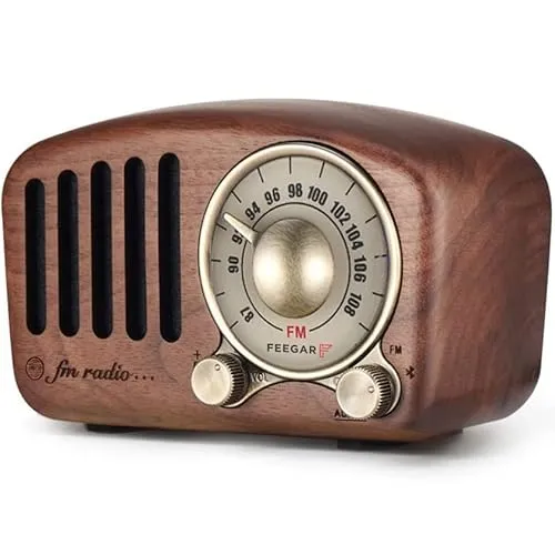 Radio Feegar Retro Bluetooth Lautsprecher - Tragbare Bluetooth-Lautsprecher im Vintage-Design mit starkem Bass und 10 Stunden Akkulaufzeit – ideal für Musikliebhaber und Retro-Fans.