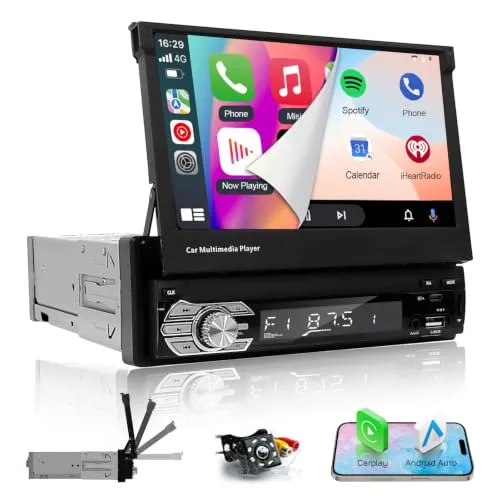 EZoneTronics 7 Zoll Flip Out Autoradio mit Carplay & Android Auto