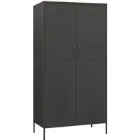 vidaXL Kleiderschrank Anthrazit 90x50x180 cm aus Stahl - Kleiderschrank mit 4 verstellbaren Einlegeböden und Kleiderstange, ideal für stilvolle und organisierte Aufbewahrung in Ihrem Zuhause.