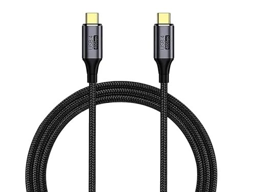 PremiumCord USB4™ Typ C Verbindungskabel, Thunderbolt 3, 8K@60Hz, Datenkabel UltraSpeed bis zu 40Gbit/s, USB Typ C Stecker, Schnellladung bis zu 240W, Farbe, Länge 1,2m