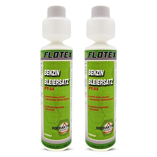 Flotex Benzin Bleiersatz, 2 x 250ml Additiv für ältere Benzinmotoren gegen Leistungsabfall und Motorschäden