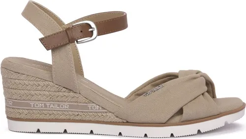 Tom Tailor Damen Keilsandale 5390040007 - Schlichte, elegante Sandale mit Logo, ideal für Freizeit und Strand, Größe 37 EU