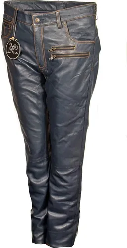 Lederhose als Designer Leder-Jeans in ECHT-Leder dunkelblau von Be Noble