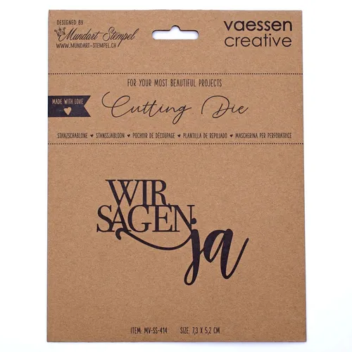 Stanzschablone - Mundart Stempel - Deutsch Text - WIR SAGEN ja
