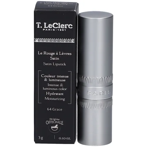 T-LeClerc Satin Lipstick 64 GRACE - Lippenstifte: Pflege und intensive Farben in einem, angereichert mit Hyaluronsäure für langanhaltende Feuchtigkeit und ein seidiges Finish.