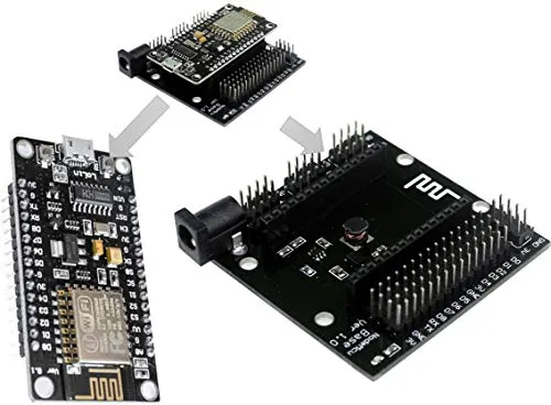 NodeMcu V3 Lua Wemos WiFi ESP-12E ESP8266 Development Board + Base Board |Entwicklungspanel ESP8266 NodeMCU Lua V3 WiFi mit CH340G USB und Base Shield