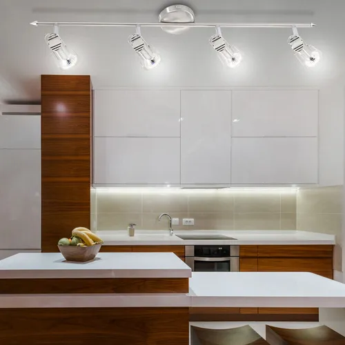 LED 12 Watt Decken Strahler mit beweglichen Spots - Moderne Deckenleuchte aus Stahl mit 4 beweglichen LED-Spots, energiesparend und warmweißem Licht. Ideal für gezielte Beleuchtung in jedem Raum.