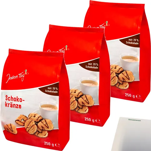Jeden Tag Schokokränze 3er Pack 3x250g Packung usy Block