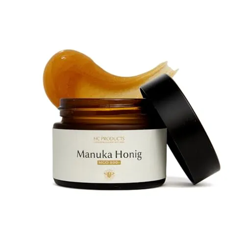 Manuka Honig 800+ MGO – Premium Qualität aus Neuseeland, laborgeprüft - 🍯 ORIGINAL MANUKA HONIG: 100 % echter Manuka Honig aus Neuseeland in geprüfter Qualität. Der hohe MGO-Gehalt von über 800 garantiert besondere Eigenschaften. 🌍 NACHHALTIGE VERPACKUNG: Lichtgeschützte Glastiegel, plastikfrei und umweltfreundlich.