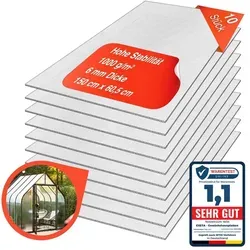 Exeta Gewächshausplatten 6mm Doppelsteg Polycarbonat - 10 Stück - 10er Set Exeta Gewächshausplatten aus 6mm Polycarbonat, UV-beständig und bruchsicher. Ideal für Gewächshäuser, Carports und mehr. Leicht zuschneidbar für individuelle Projekte.