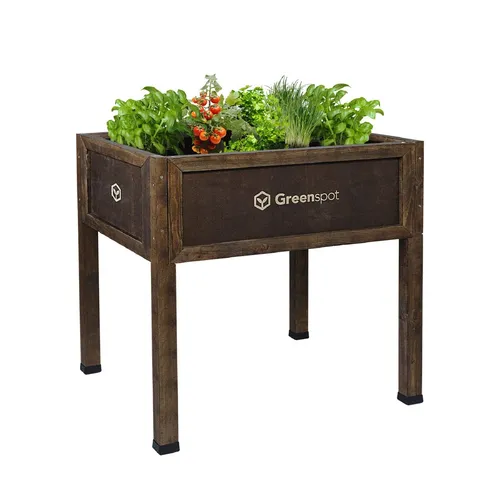 QLS Hochbeet aus Holz 80x45 cm – Wetterfestes Balkon Kräuterbeet mit Vlies - Praktisches Hochbeet für Balkon und Garten, ideal für Kräuter und Erdbeeren. Mit schützendem Pflanzenvlies, bietet es eine einfache Pflege und optimale Wachstumsbedingungen.