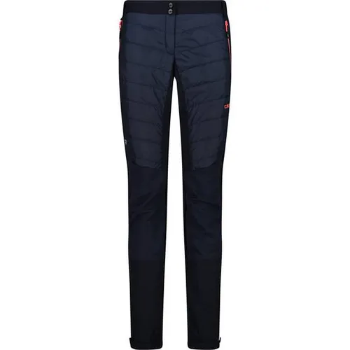 CMP W Pant Iv Blau - PrimaLoft Damen Trekkinghose - Wasserabweisende und warme Trekkinghose für Damen, ideal für Bergsteigen und Trekking, Größe 44, Farbe Black Blue - EWD Fluo.