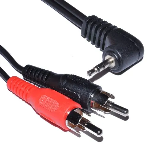 2,5 mm Rechts Abgewinkelt Stereo Klinkenstecker Zum 2X Cinch Stecker OFC Audio Kabel 1 m [1 Meter]