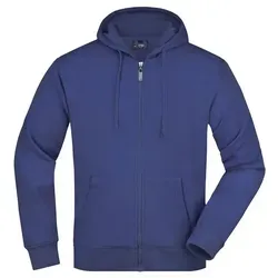 Herren Kapuzenjacke JN042, königs-blau, Größe M - Funktionsjacke aus formbeständiger Sweat-Qualität in königs-blau, Gr. M | Bequeme Kängurutasche und doppellagige Kapuze für optimalen Tragekomfort und Style.