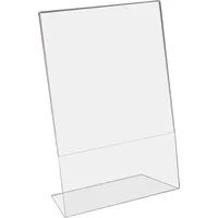HMF 46954 Acryl Tischaufsteller Schräg DIN A4 Hoch und Querformat Glasklar